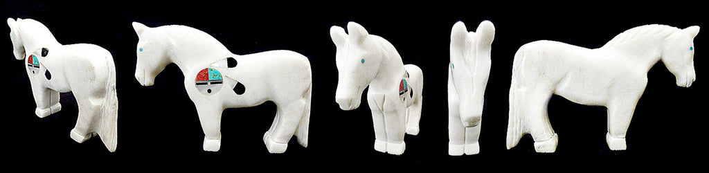 White Marble Horse by Andres Lementino - Zuni Fetish Sunshine Studio