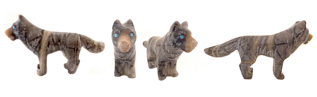 Picasso Marble Wolf by Cody Nastacio - Zuni Fetish Sunshine Studio