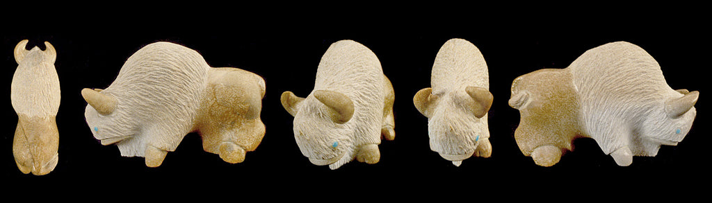 Zuni Rock (travertine) Buffalo by Vince Chavez - Zuni Fetish Sunshine Studio