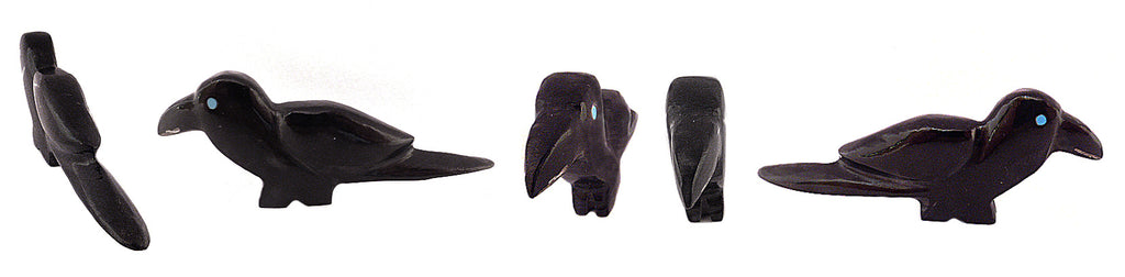 Black Marble Bird, Raven by Andres Lementino - Zuni Fetish Sunshine Studio