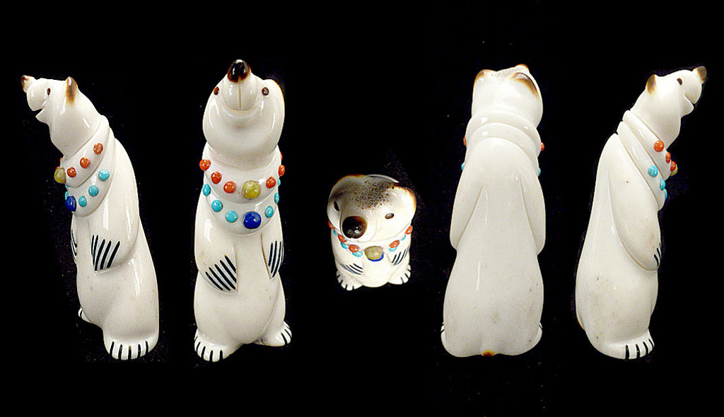 Antler Bear by Troy Sice - Zuni Fetish Sunshine Studio