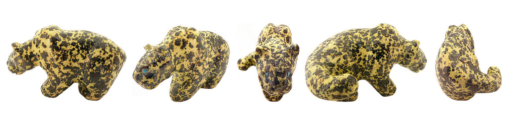 Argellite (Spotted Serpentine) Mountain Lion by Loren Tsalabutie - Zuni Fetish Sunshine Studio