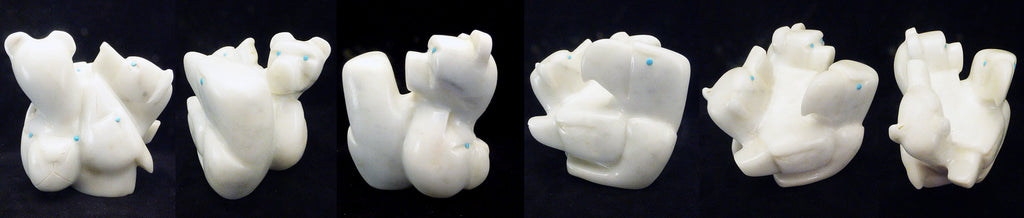 Marble Six-Directional Figure by Travis Nieto - Zuni Fetish Sunshine Studio