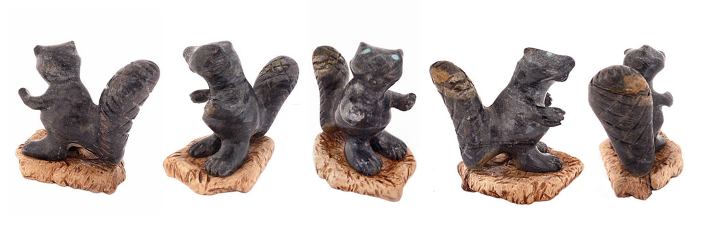 Picasso Marble Beaver by Vaughn Kaskalla - Zuni Fetish Sunshine Studio