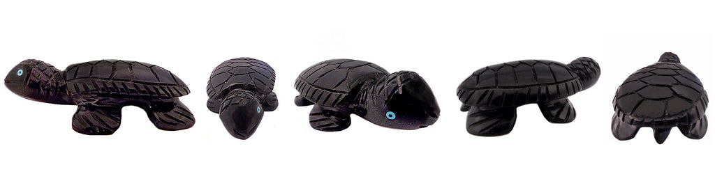 Jet Turtle by Julia Norton, Deceased - Zuni Fetish Sunshine Studio