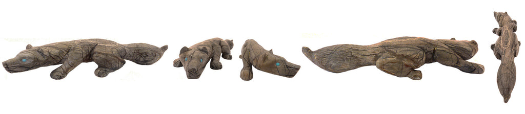Picasso Marble Wolf by Lance Cheama - Zuni Fetish Sunshine Studio