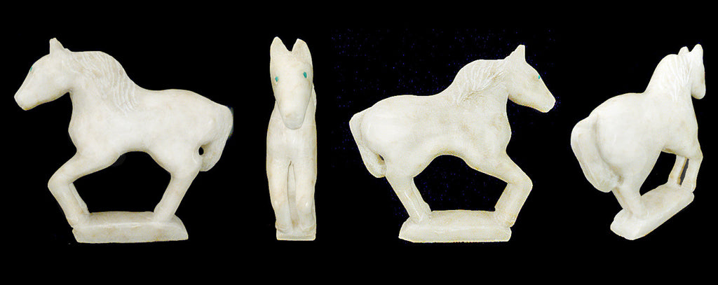 Alabaster Horse by Hubert Pincion, Deceased - Zuni Fetish Sunshine Studio