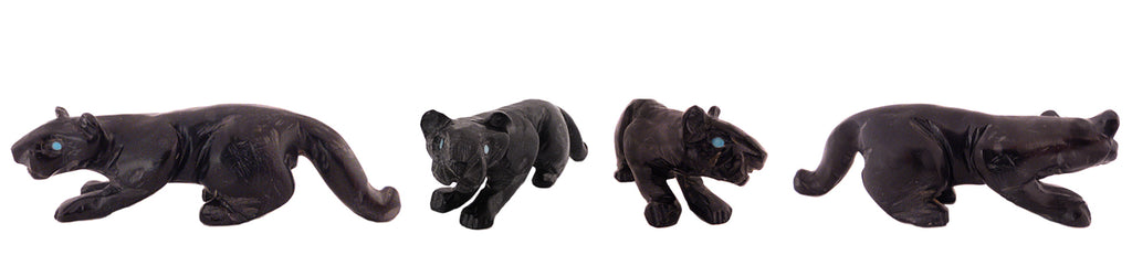 Black Marble Mountain Lion by Lance Cheama - Zuni Fetish Sunshine Studio