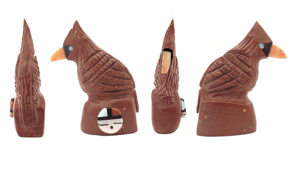 Pipestone Bird, Cardinal by Darrin Boone - Zuni Fetish Sunshine Studio
