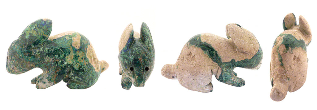 AZ Malachite Rabbit by Jonas Hustito - Zuni Fetish Sunshine Studio