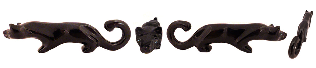 Black Marble Mountain Lion by Garrick Acque - Zuni Fetish Sunshine Studio