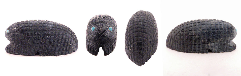 Black Marble Armadillo by Jeremy Hustito - Zuni Fetish Sunshine Studio