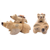 Zuni Rock (travertine) Badger With Cub by Kimberly Kallestewa