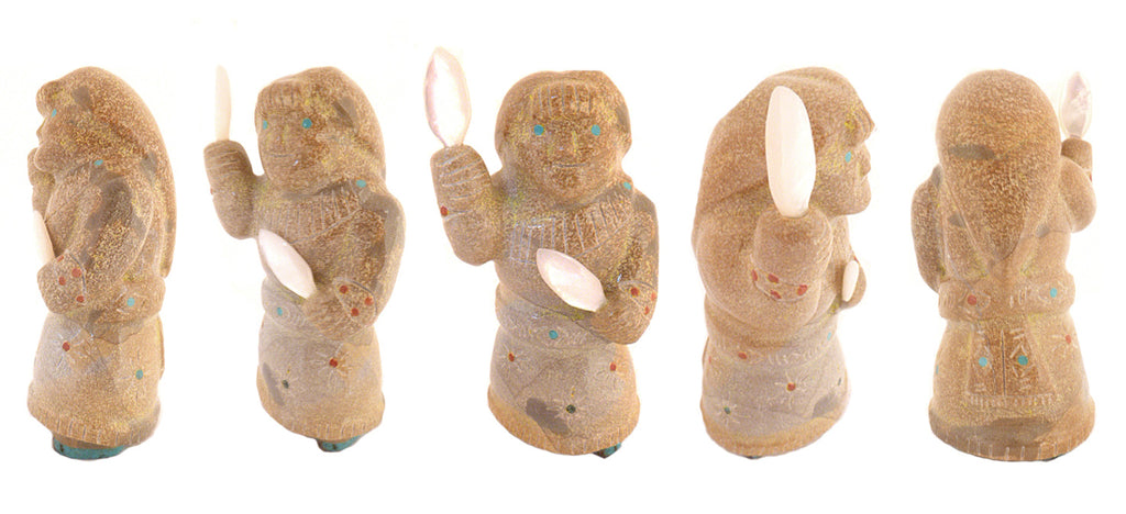 Zuni Rock (travertine) Dancer by Enrike Leekya - Zuni Fetish Sunshine Studio