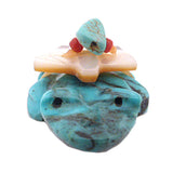 Turquoise Frog With Dragonfly by Daisy and Lavies Natewa