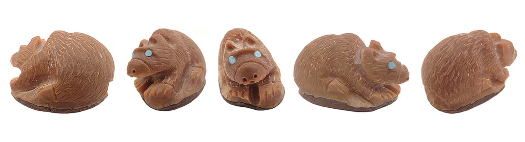 Tagua Nut Badger by Alvert Lamy - Zuni Fetish Sunshine Studio