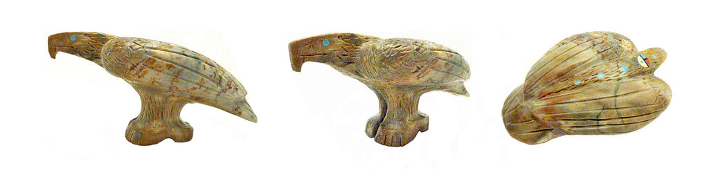 Picasso Marble Bird, Eagle by Donovan Laiwakete - Zuni Fetish Sunshine Studio