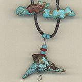 Turquoise Number Eight Mine by Leland Boone and Daphne Quam - Zuni Fetish Jewelry