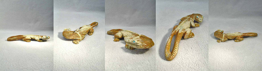 Picasso Marble Lizard by Lance Cheama  - Zuni Fetish - Zuni Fetish Sunshine Studio