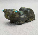 Labradorite Frog by Eddington Hannaweeke  - Zuni Fetish