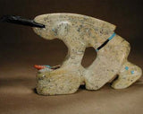 Serpentine Figure, Corn Grinder by Russell Shack, Deceased  - Zuni Fetish
