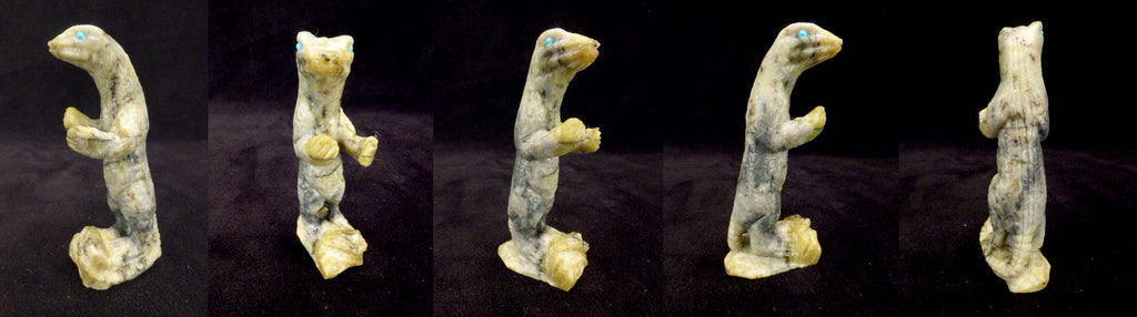 Picasso Marble Lizard by Herbert Him  - Zuni Fetish - Zuni Fetish Sunshine Studio