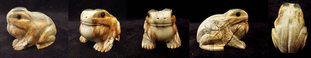 Picasso Marble Bull Frog by Michael Coble  - Zuni Fetish - Zuni Fetish Sunshine Studio