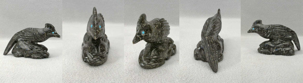 Picasso Marble Bird, Roadrunner by Wilfred Cheama  - Zuni Fetish - Zuni Fetish Sunshine Studio