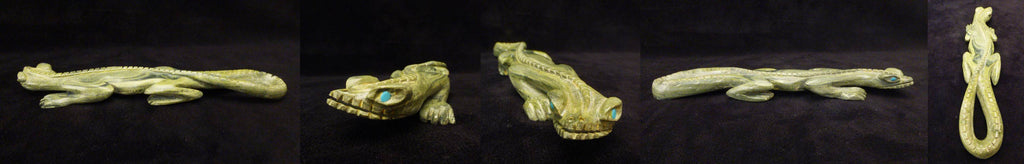 Ricolite (Serpentine) Lizard by Lance Cheama  - Zuni Fetish - Zuni Fetish Sunshine Studio