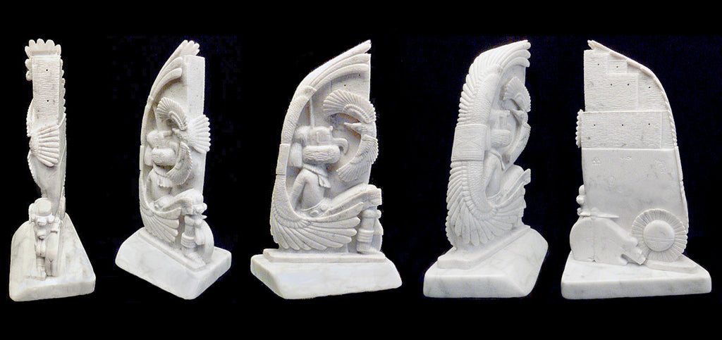 Marble Eagle Dancer Katchina by Florentino Martinez - Zuni Fetish Sunshine Studio