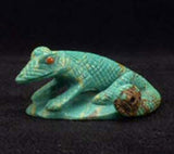 Turquoise Lizard, Gecko by Fabian Cheama - Zuni Fetish