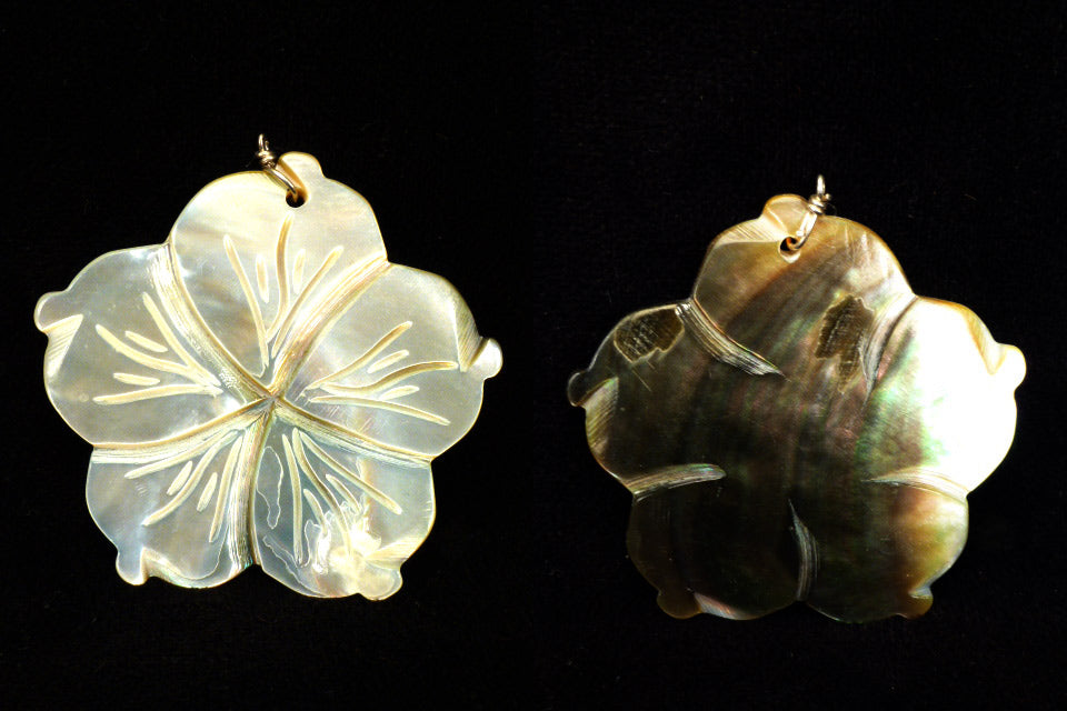 Mother-of-Pearl Flower Pendant by Lita Atencio -  Santo Domingo Jewelry - Zuni Fetish Sunshine Studio