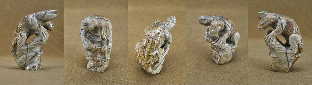 Picasso Marble Lizard by Derrick Kaamasee  - Zuni Fetish - Zuni Fetish Sunshine Studio
