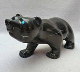 Ute Black Marble Bear by Melvin Eriacho  - Zuni Fetish