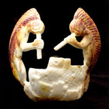 Spiny Oyster Kokopellis' by Herbert Him  - Zuni Fetish