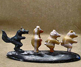 Multistone Three Little Pigs and Wolf by Bremette Epaloose - Deceased  - Zuni Fetish