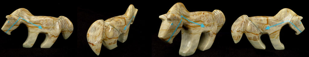 Picasso Marble Horse  by Donovan Laiwakete  - Zuni Fetish - Zuni Fetish Sunshine Studio