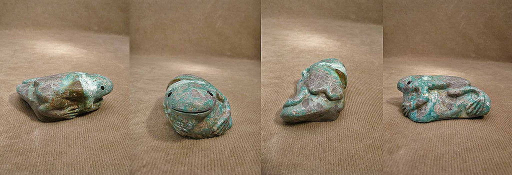 Turquoise Petit-Point Frog by Colin Lalio - Zuni Fetish - Zuni Fetish Sunshine Studio