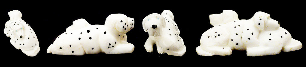White Marble Dog, Dalmatians  by Felissa Martin  - Zuni Fetish - Zuni Fetish Sunshine Studio
