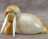 Zuni Rock (travertine) Walrus  by Gayla Eriacho  - Zuni Fetish