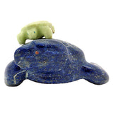Lapis Lazuli And Chrysoprase Turtle with Hatchling by Loren Tsalabutie