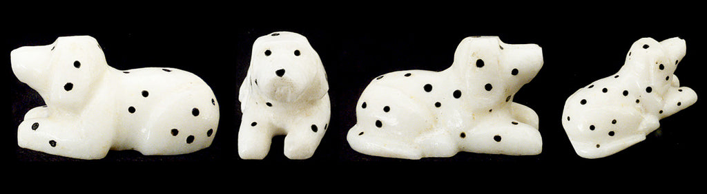 White Marble Dog, Dalmatian  by Felissa Martin - Zuni Fetish Sunshine Studio
