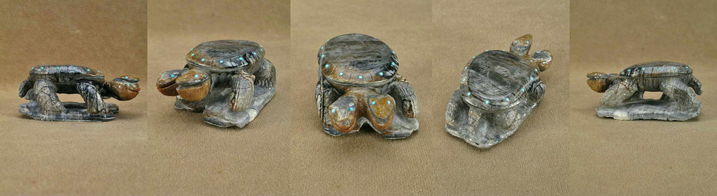 Picasso Marble Turtles by Derrick Kaamasee  - Zuni Fetish - Zuni Fetish Sunshine Studio