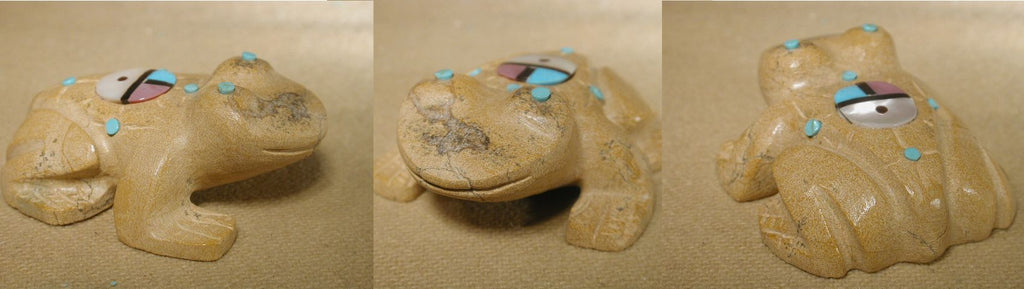 Zuni Rock (travertine) Frog by Brandon Lalio  - Zuni Fetish - Zuni Fetish Sunshine Studio