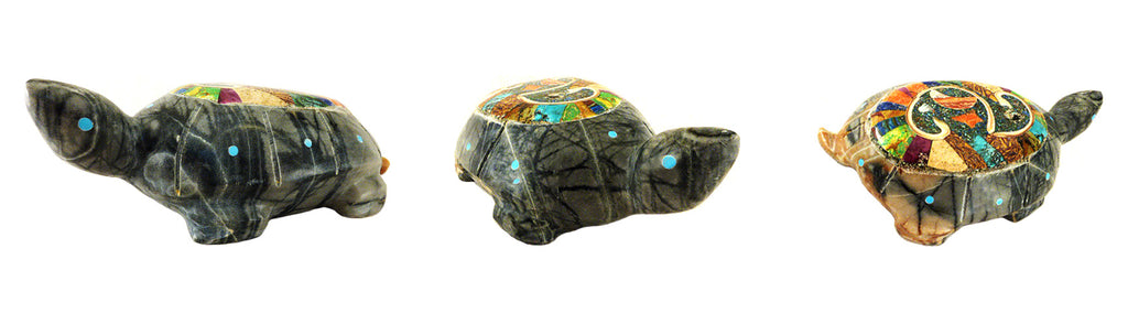 Picasso Marble Turtle by Lynn and Jayne Quam - Zuni Fetish Sunshine Studio