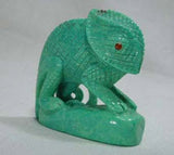 Mojave Turquoise Chameleon by Fabian Cheama - Zuni Fetish