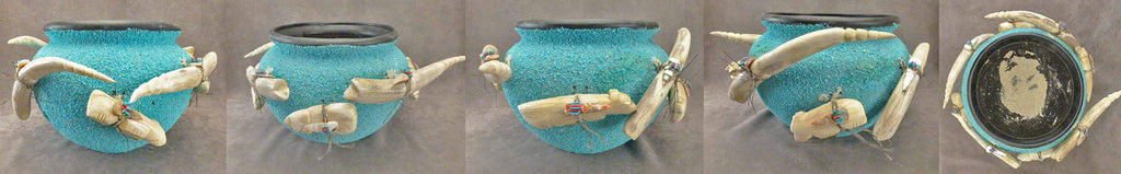 Pottery / Antler Kolowisi / Directional Pot by Robert Michael Weahkee  - Zuni Fetish - Zuni Fetish Sunshine Studio