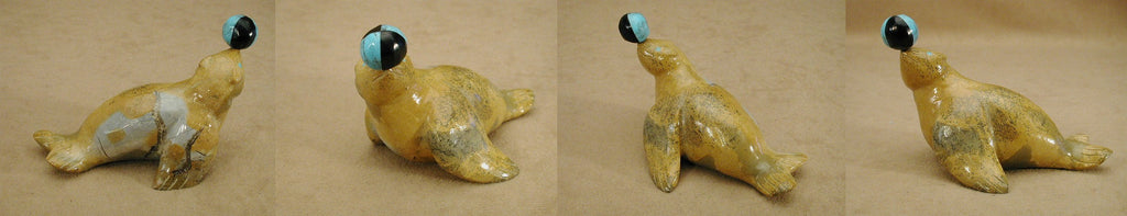 Zuni Rock (travertine) Seal by Enrike Leekya  - Zuni Fetish - Zuni Fetish Sunshine Studio
