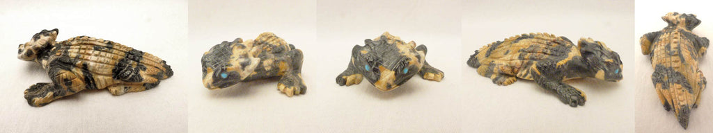 Leopard Marble Horned Toad by Wilfred Cheama  - Zuni Fetish - Zuni Fetish Sunshine Studio