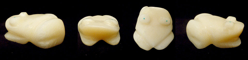 Ivory Rock (Calcite) Frog by Debra Gasper  - Zuni Fetish - Zuni Fetish Sunshine Studio